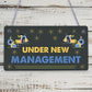 Under New Management Novelty Wedding Night Decoration Hanging Plaque Sign Gift