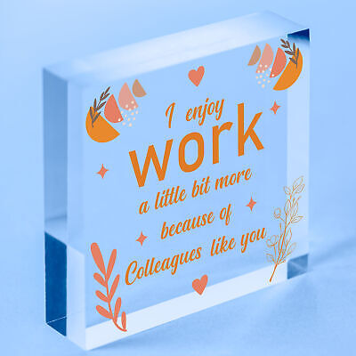 I Enjoy Work Hanging Heart Plaque Work Friendship Colleague Sign Thank You Gifts