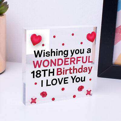 18th Birthday Wood Heart Card For Daughter Best Friend Sister Gift 18 Decoration