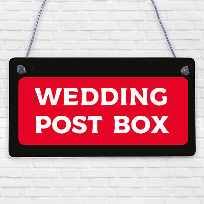 Wedding Post Box Hanging Decorative Plaque Well Wishes Table Presents Cards Sign