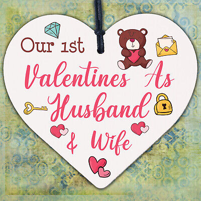 1st Valentines Day As Husband Wife Valentines Day Card For Husband Wife Heart