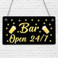 Bar Sign Pub Club Home Bar Open Display Hanging Plaque Kitchen Friendship Gift