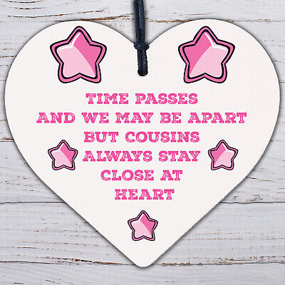 Cousin Friendship Gift Heart Birthday Christmas Card Gift Keepsake Family Plaque