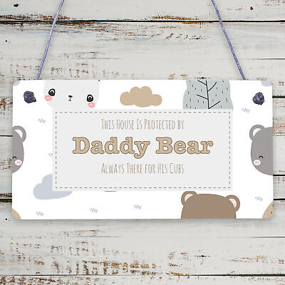 Daddy Bear There For His Cubs Father's Day Hanging Plaque Dad Grandad Gift Sign