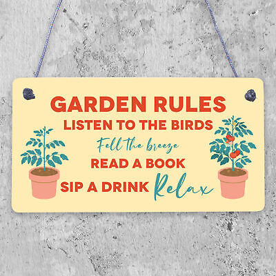 Garden Sign Summer House Decking Plaque Shed Sign Garden Rules Sign Home Gift