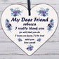 Thank You Best Friend Gift For Christmas Birthday Wood Heart Friendship Sign