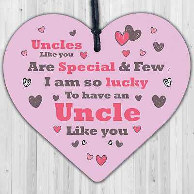 UNCLE Birthday Christmas Gift Wooden Heart Plaque DAD Brother Thank You Gift