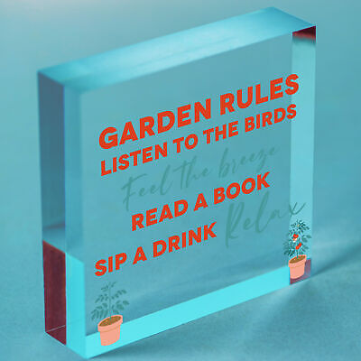 Garden Sign Summer House Decking Plaque Shed Sign Garden Rules Sign Home Gift