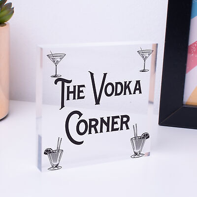 Vodka Corner Garden Shed Sign Kitchen Plaque Funny Alcohol Home Bar Pub Sign