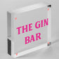 Vintage The Gin Bar Hanging Plaque Home Bar Gift Man Cave Signs Kitchen Pub