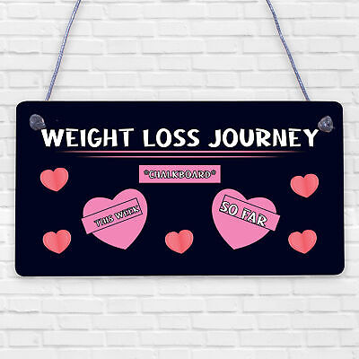 Weight Loss Tracker Chalkboard Journey Hanging Plaque Gift Slimming World Sign