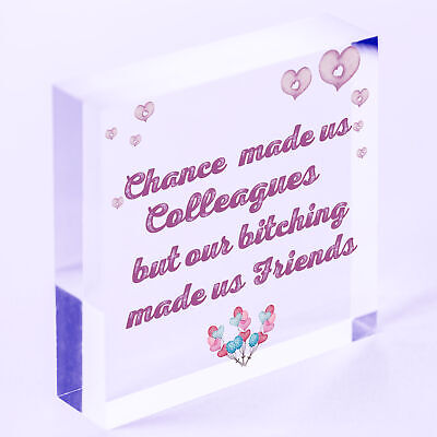 Colleague Friendship Leaving Work Gift Wooden Heart Plaque Friend Thank You Gift