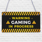 WARNING Gaming Door Sign Gamer Gifts Gamer Accessories Gamer Wall Art Decor