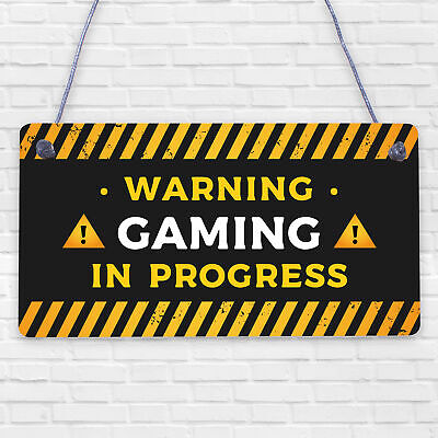 WARNING Gaming Door Sign Gamer Gifts Gamer Accessories Gamer Wall Art Decor