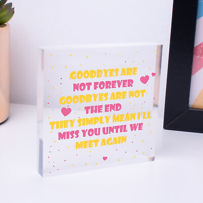 Goodbyes Are Not Forever Wooden Hanging Memorial Heart Plaque Heaven Gift Sign