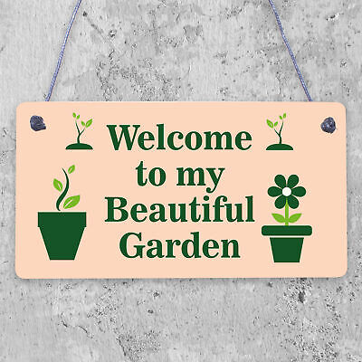 Novelty Beautiful Hanging Garden Plaque Present Home Shed Sign Friendship Gift