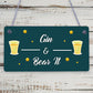 Gin & Bear It Funny Alcohol Man Cave Home Bar Pub Hanging Plaque Shed Gift Sign