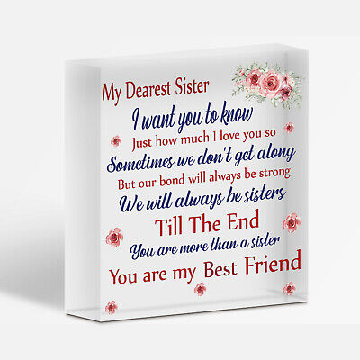 Sister Gift Wooden Heart Best Friend Plaque Birthday Christmas Card Present Idea