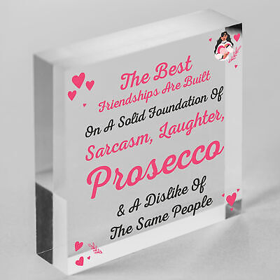 Best Friendships Foundation Is Prosecco Wooden Hanging Heart Novelty Plaque Gift