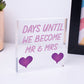 Countdown Days Unitl Mr & Mrs Couple Chalkboard Wedding Engagement Gift Sign