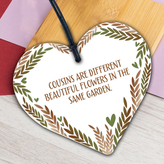 Cousin Heart Plaque Best Friend Friendship Sign Wooden Birthday Christmas Gifts