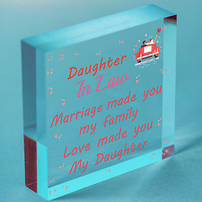 Wood Plaque Mother Daughter In Law Gift Wedding Gift Birthday Christmas Keepsake