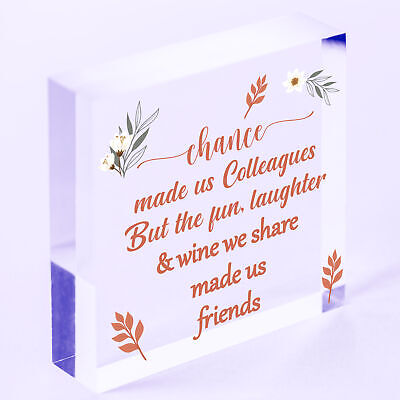 Colleagues Fun, Laughter & Wine Novelty Wooden Heart Leaving Gift Plaque