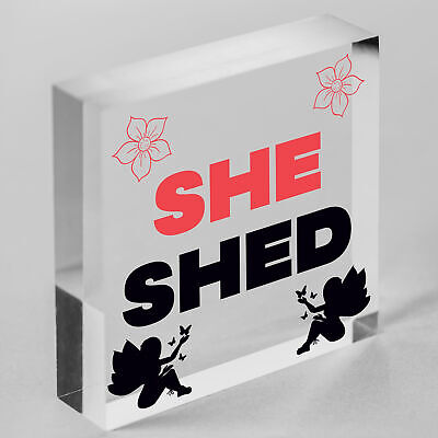 She Shed Woman Cave Garden Mum Sister Friendship Hanging Plaque Home Gift Sign