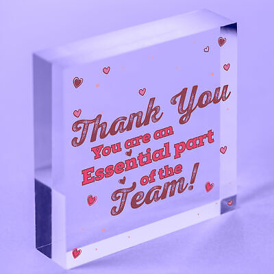 THANK YOU Gifts For Colleagues Employee Wooden Heart Plaque Office Work Gifts