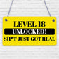 18th Birthday Gift Gamer Level Unlocked Gift For Him Her Men Funny Rude Sign