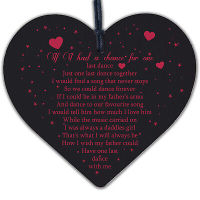 Memorial Plaques Memorial Gifts For Dad Wooden Heart Daddys Girl Keepsake Dad