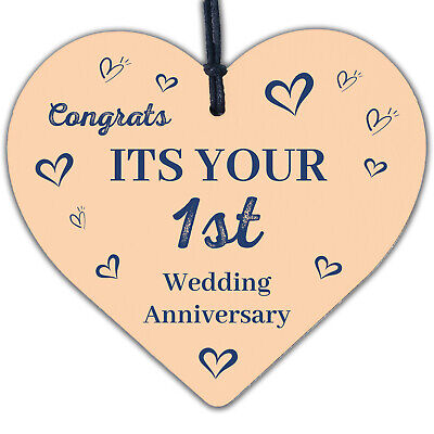 Congratulations First Wedding Anniversary Gift Heart 1st Anniversary Present