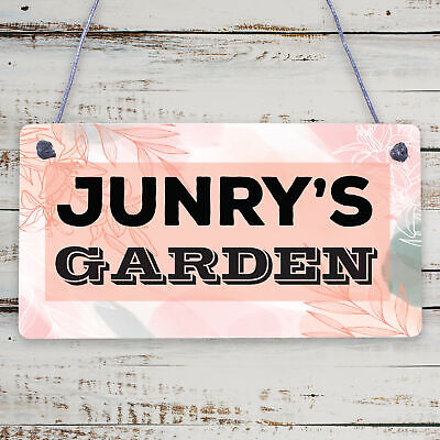 PERSONALISED Flowers Garden Plaque Any Name Text Garden Shed Wall Sign