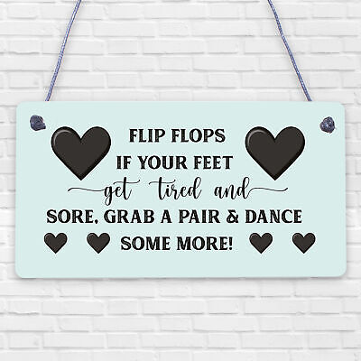 Wedding Reception Decor Flip Flop Grab A Pair And Dance Prop Hanging Plaque Sign