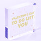 Funny Valentines Day Card For Him Her TO DO LIST Joke Husband Wife Card