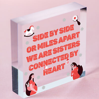 SISTER Friendship Gifts Wooden Heart Plaque Birthday Christmas Gift Keepsake