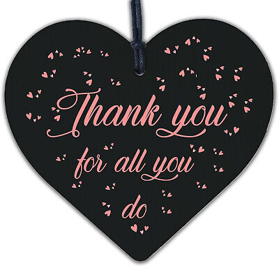 Thank You For All You Do Wood Heart Thank You Teacher Volunteer Friend Gift