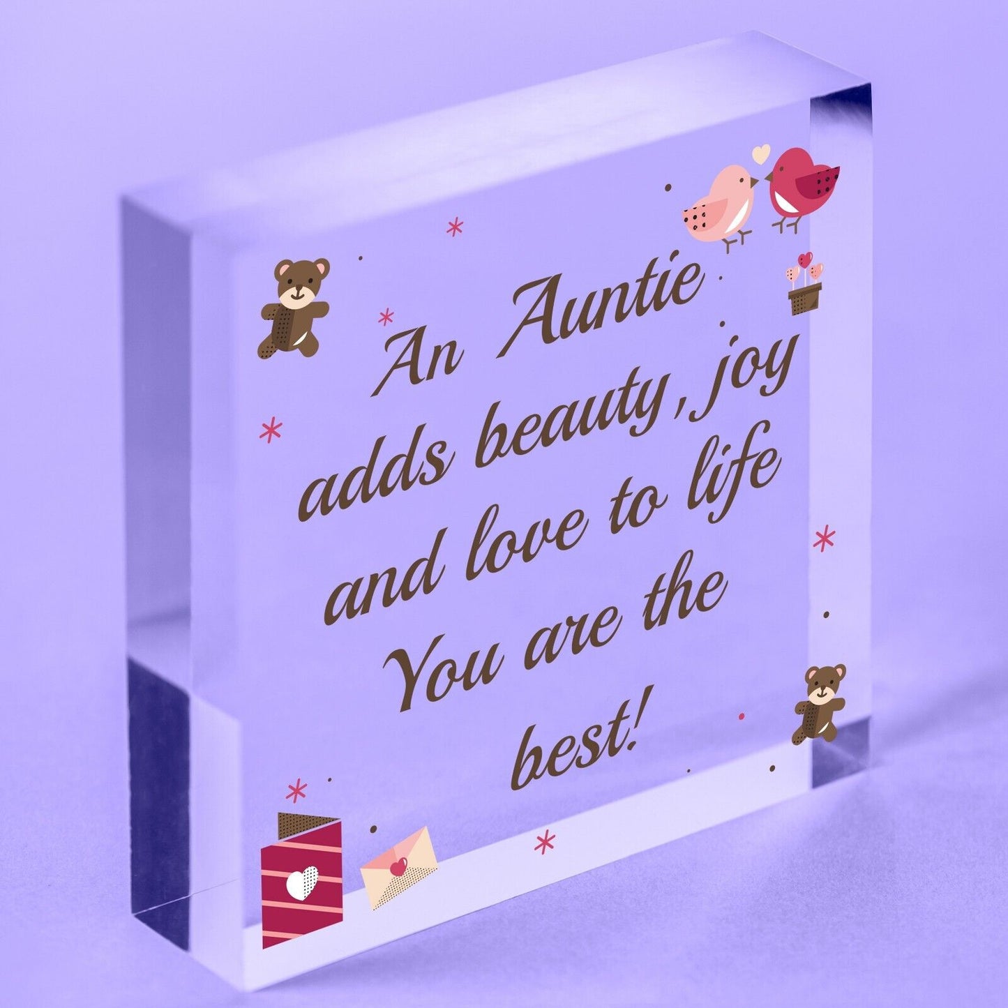 Auntie Gifts Thank You Sign Wooden Heart Plaque Birthday Gift For Her Women