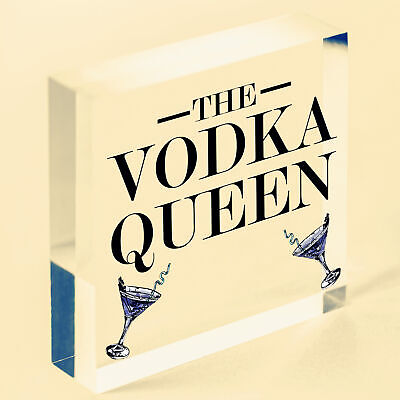 The Vodka Queen Funny Friendship Gift For Her Novelty Vodka Bar Home Bar Signs