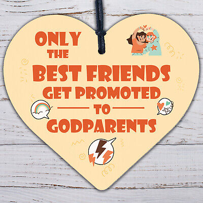 Best Friend Gift Godparents Gift For Christening Wood Heart Friend Keepsake Sign