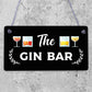 The Gin Bar Garden Party Alcohol Novelty Drinking Gift Pub Hanging Wall Plaque