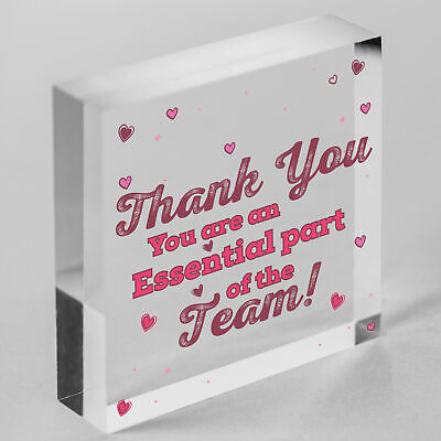 THANK YOU Gifts For Colleagues Employee Wooden Heart Plaque Office Work Gifts