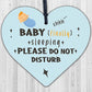 Baby Sleeping Hanging Heart Baby Son Daughter Bedroom Plaque Do Not Disturb Sign