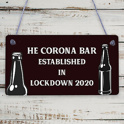 Funny Corona Bar Sign For Home Bar Garden Hanging Sign Alcohol Beer Gin Gift