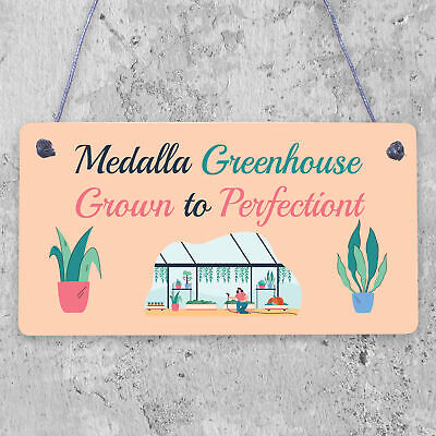 Quirky Greenhouse Sign PERSONALISED Hanging Garden Shed Sign Home Decor