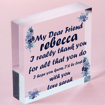 Thank You Best Friend Gift For Christmas Birthday Wood Heart Friendship Sign