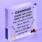 Grandad Christmas Memorial Decoration Wood Heart Memorial Sign Gift For Grandad