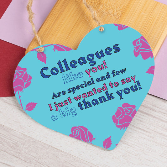 Colleagues Gifts Hanging Sign Friendship Friend Heart Plaque Thank You