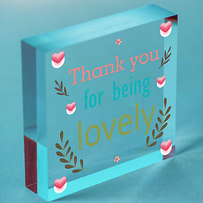 Thank You For Being Lovely Wood Heart Thank You Teacher Volunteer Friend Gift