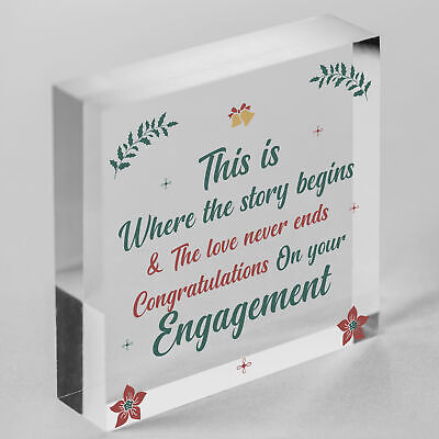 Congratulations On Your Engagement Mr & Mrs Wedding Gift Wooden Heart Plaque